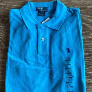 Polo Ralph Lauren Boys Polo Mesh Blue  Size 14-16 NWT